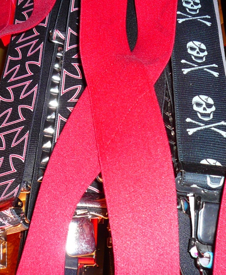 Biker suspenders, Punk Suspenders, Wide Suspenders, Fireman Suspenders, Old West Wide Suspenders, Utility Suspenders, Clip On Suspenders & Leather Fob Button Suspenders in stock at Dallas Vintage Shop.